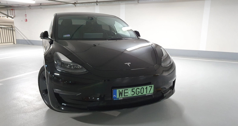 Tesla Model 3 cena 154900 przebieg: 56000, rok produkcji 2021 z Trzcianka małe 191